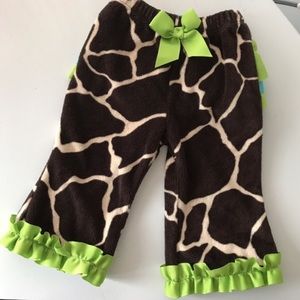 MUD Pie girl ruffle pants 0-3 mo
